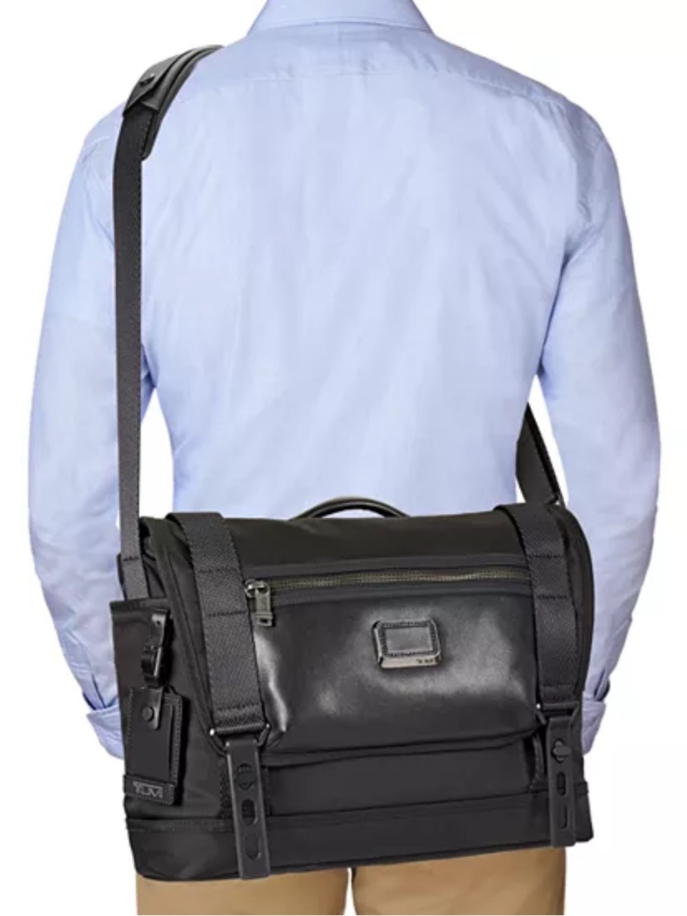 Tumi Alpha Bravo Foster Ballistic Nylon With Lea Trim Messenger Briefcase Bag